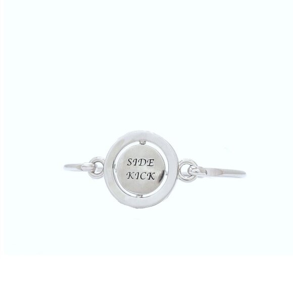 Carolee XO Red Heart Silver Tone Double Sided Charm Bangle Bracelet - Picture 2 of 6